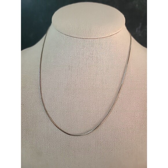 925 Sterling Silver Box Chain Necklace Vintage Italy - Picture 3 of 10